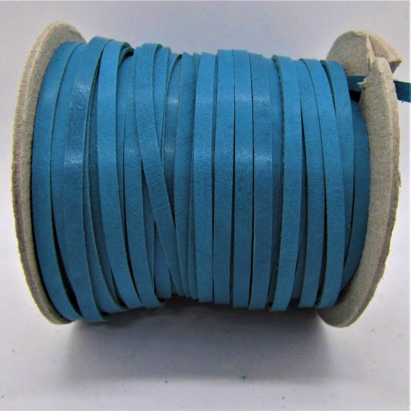 Flechtband - Flechtleder Meterware Büffel - Türkis 4mm